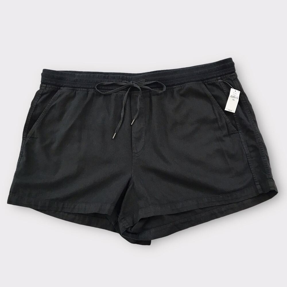 Gap NWT Shorts Black Dyed High Waist Pull on Size XXL